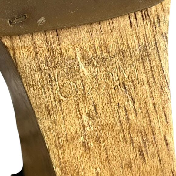 Michael Kors Wedge Woody Sandals Size 6.5 White Black Bow Ankle Strap - Picture 12 of 13